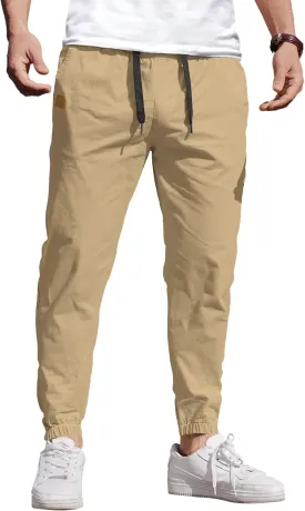 COOFANDY Mens Casual Joggers Pants Elastic Drawstring Chino Cargo Pants Hiking Outdoor Track Sweatpants