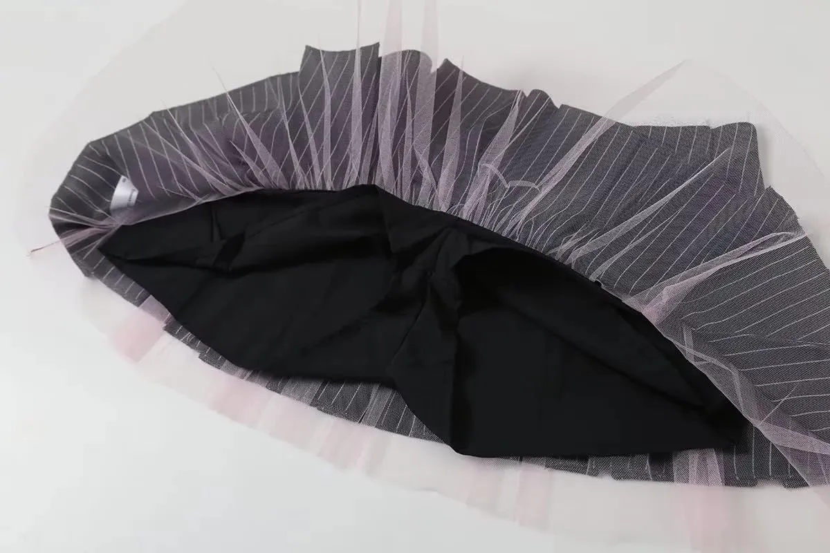 Cute Bow Lace Cutecore A Line Skirt Low-Rise Mini Skort Pleated Skirt with Lining Shorts