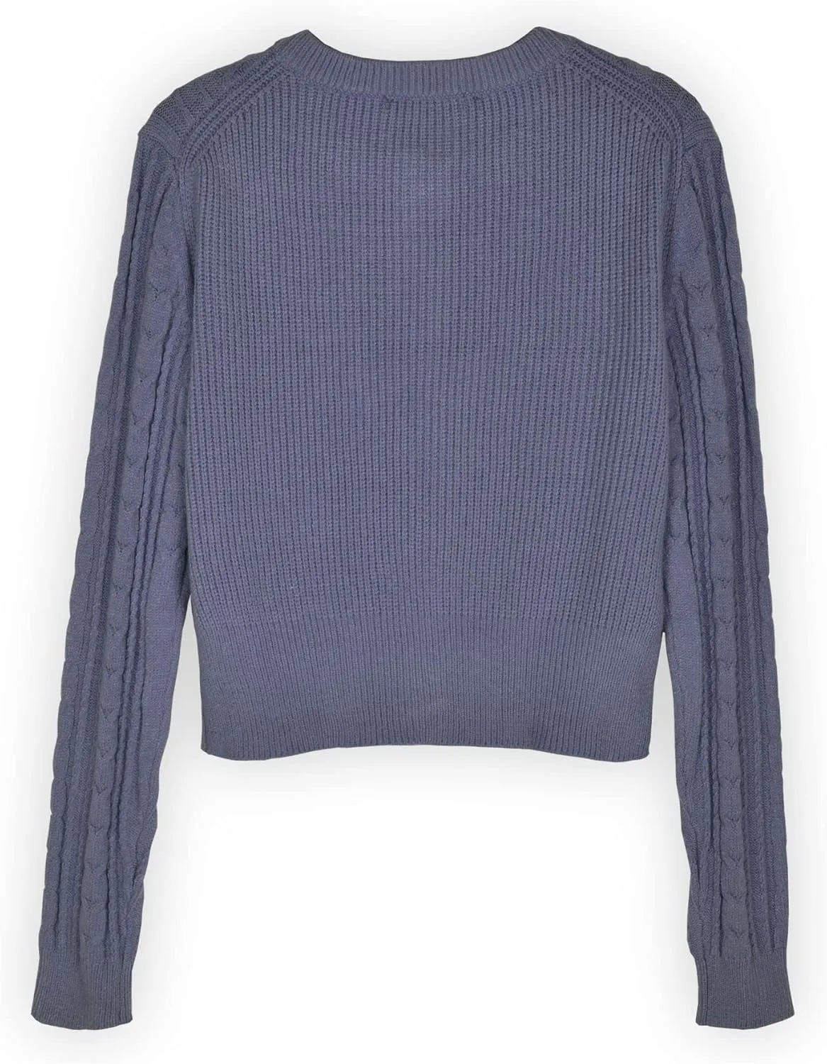 DAY VILLAGE Women's Casual Button Down Classic Retro Style Cable Pattern Cropped Sweater Knit Cardigan