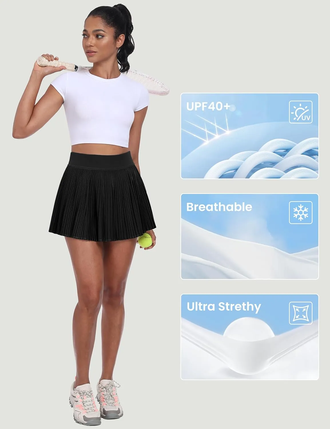 Desol Pleated Tennis Skirt for Women with Pocket Shorts High Waisted Women's Tennis Skort Athletic Golf Skirts for Casual
