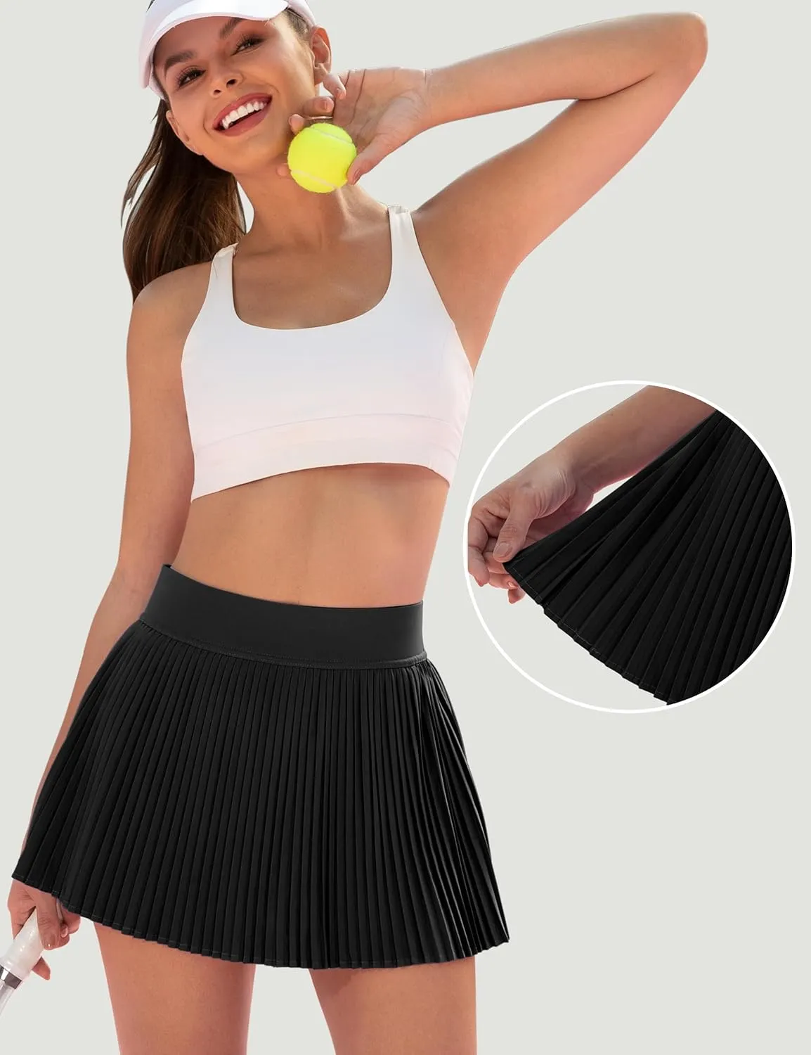 Desol Pleated Tennis Skirt for Women with Pocket Shorts High Waisted Women's Tennis Skort Athletic Golf Skirts for Casual