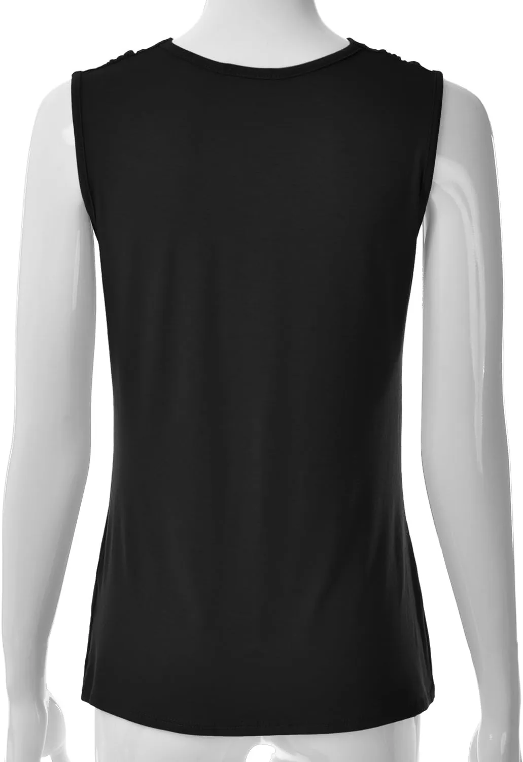 EIMIN Women's Cowl Neck Ruched Draped Sleeveless Stretchy Blouse Tank Top (S-3X)