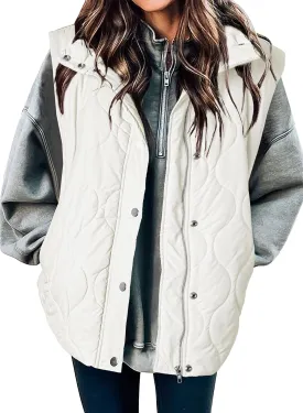 EVALESS Cropped Puffer Vest Women Lightweight Quilted Stand Collar Sleeveless Jackets Fall Spring 2025 Button Zip Up Coat