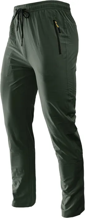 Men's Hiking Pants Lightweight Quick Dry Waterproof Breathable Athletic Joggers Track Running Sweatpants