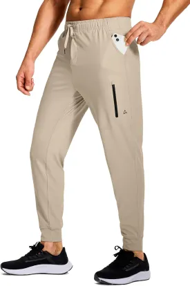 Men's Joggers Pants with Zipper Pockets Sweatpants Athletic Track Running Golf Workout Gym Pants for Men