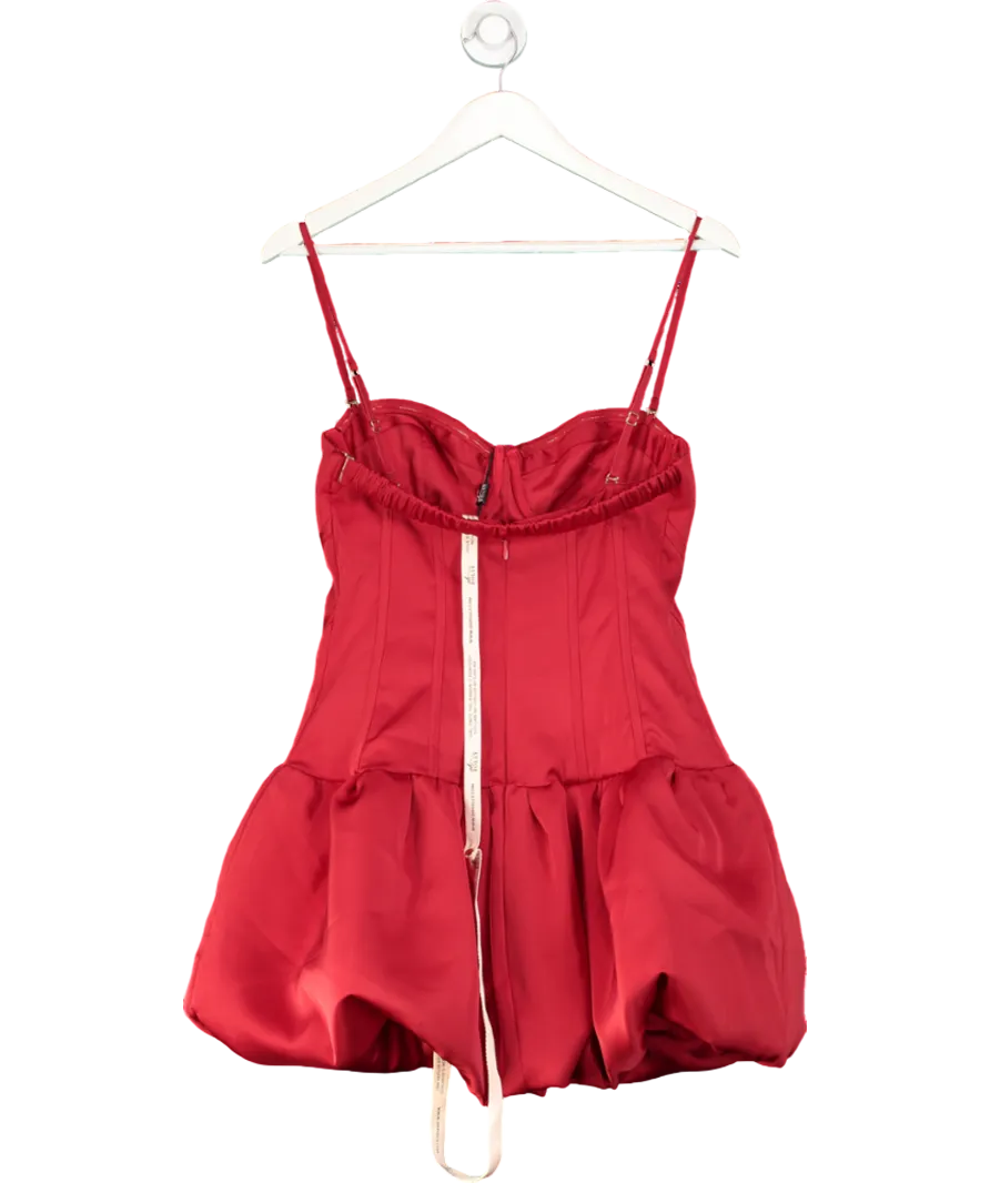 Oh Polly Red Maribel Cut-out Bubble Hem Corset Mini Dress Plus Cup UK 12