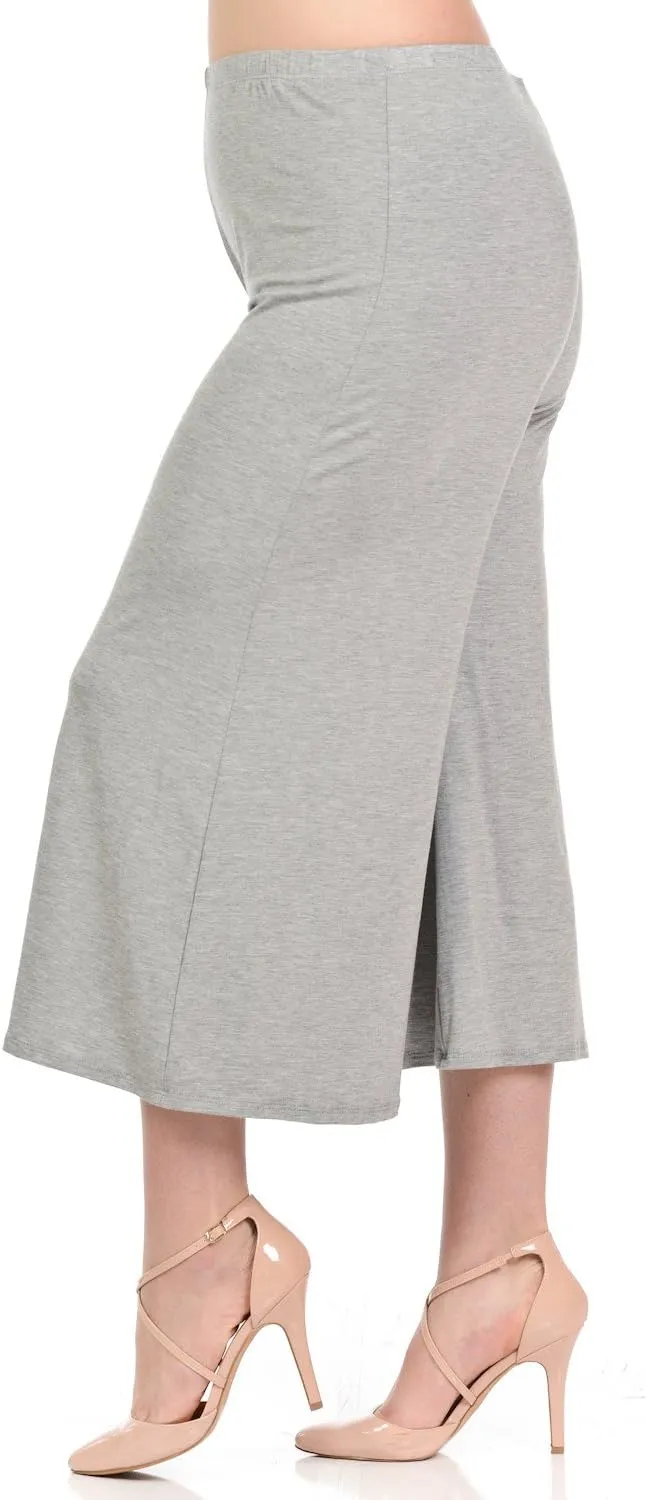 Pastel by Vivienne Women's Lounge Wide Leg Crop Culottes Plus Size