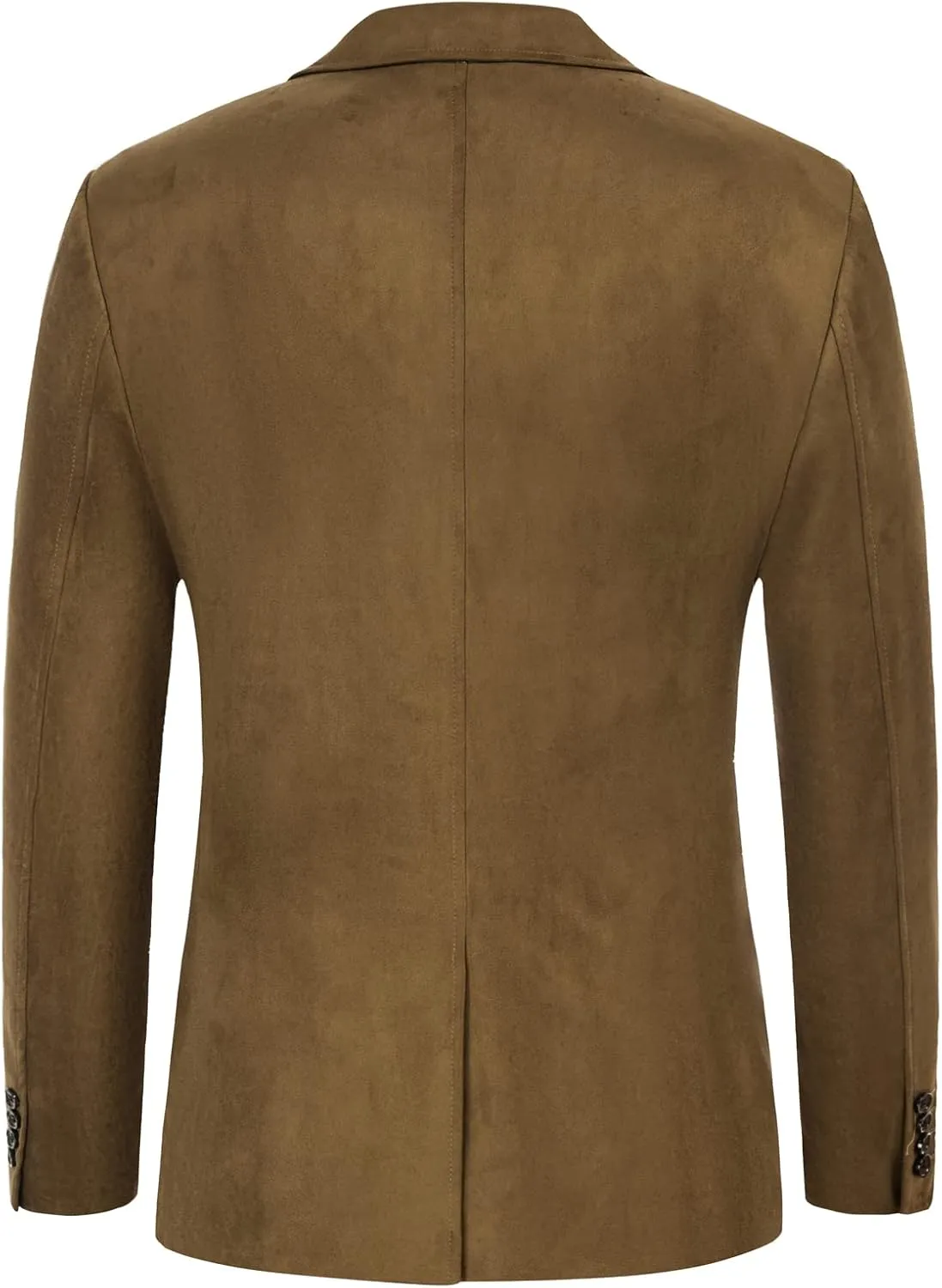PJ PAUL JONES Mens Blazer Jacket Faux Leather Suit Jacket Casual 2 Buttons Suede Sport Blazer Coat with Pockets
