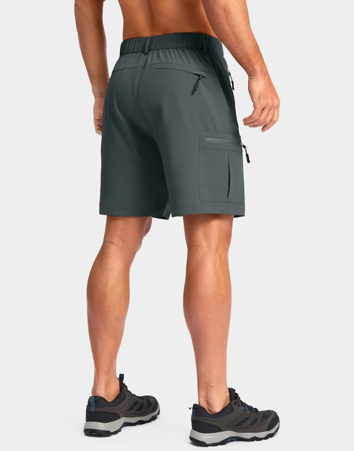 Pudolla Men's Hiking Cargo Shorts Lightweight 7" Travel Casual Shorts for Men Golf Work Outdoor with 5 Zipper Pockets