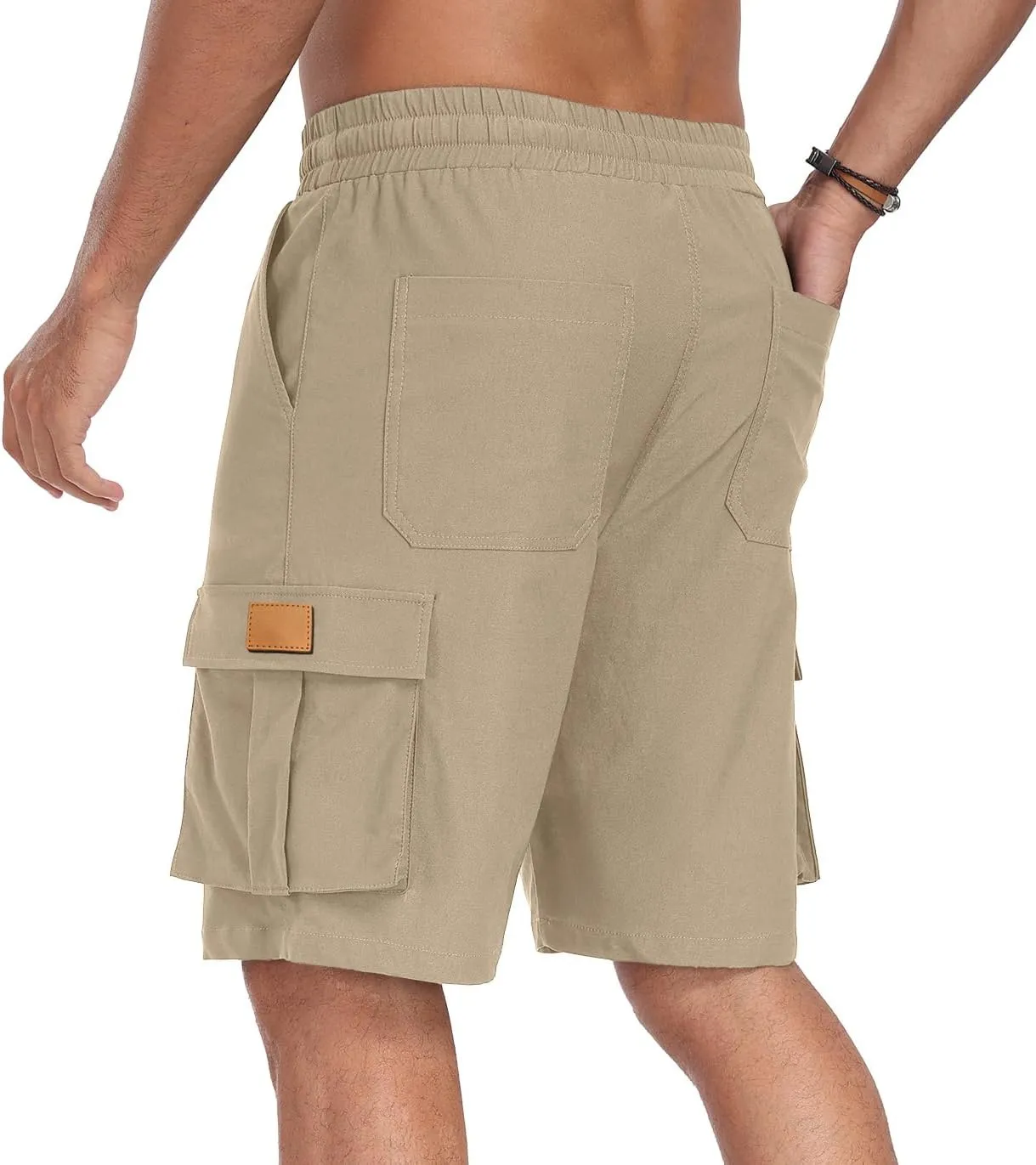Sailwind Men's Casual Cargo Shorts Classic Drawstring Elastic Waist Summer Stretch Short with 6 Pockets
