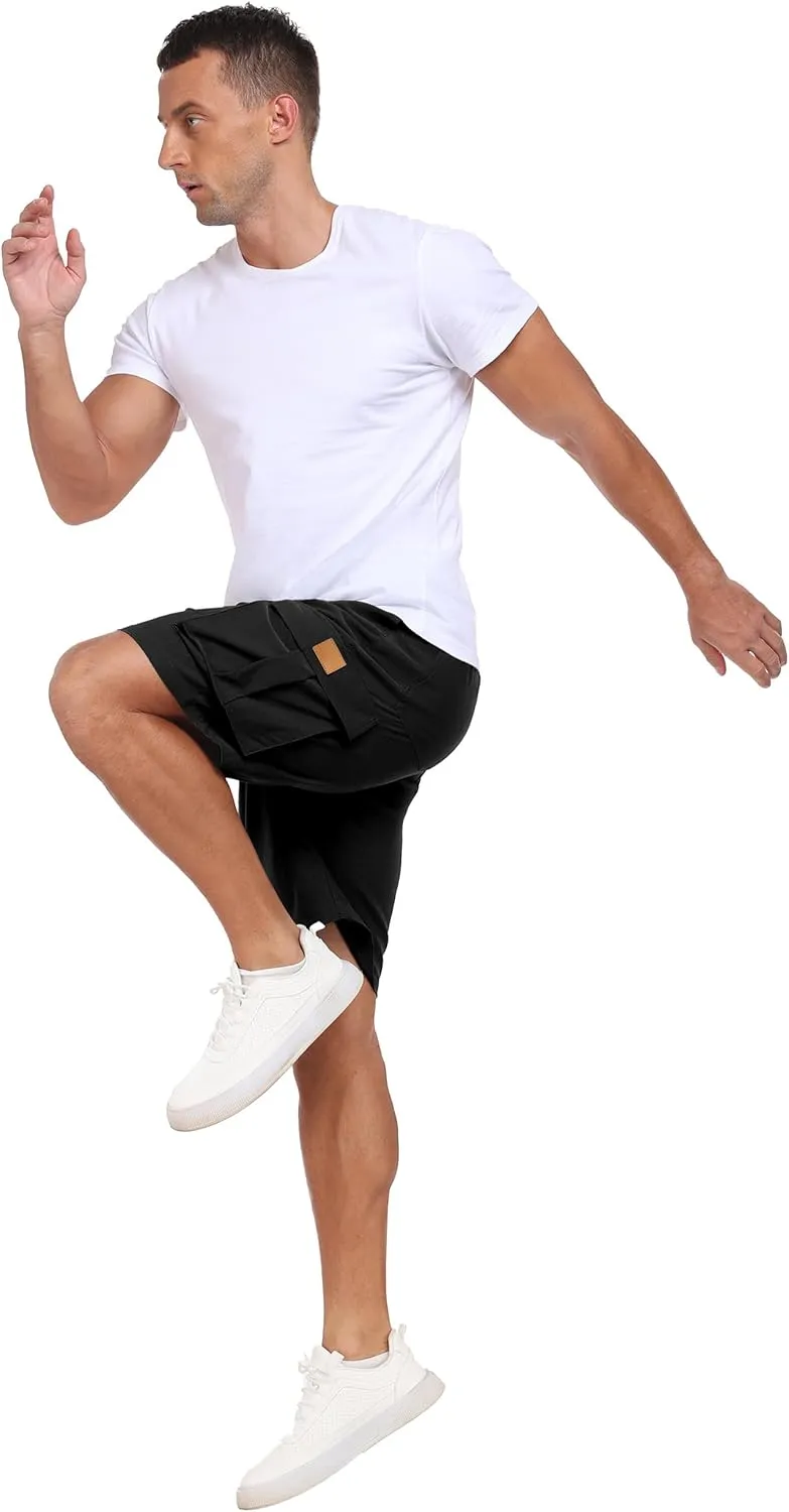 Sailwind Men's Casual Cargo Shorts Classic Drawstring Elastic Waist Summer Stretch Short with 6 Pockets