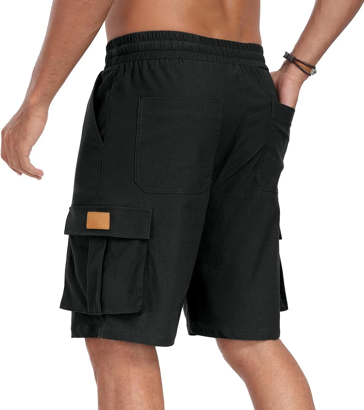 Sailwind Men's Casual Cargo Shorts Classic Drawstring Elastic Waist Summer Stretch Short with 6 Pockets