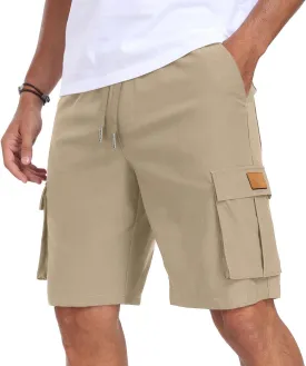 Sailwind Men's Casual Cargo Shorts Classic Drawstring Elastic Waist Summer Stretch Short with 6 Pockets