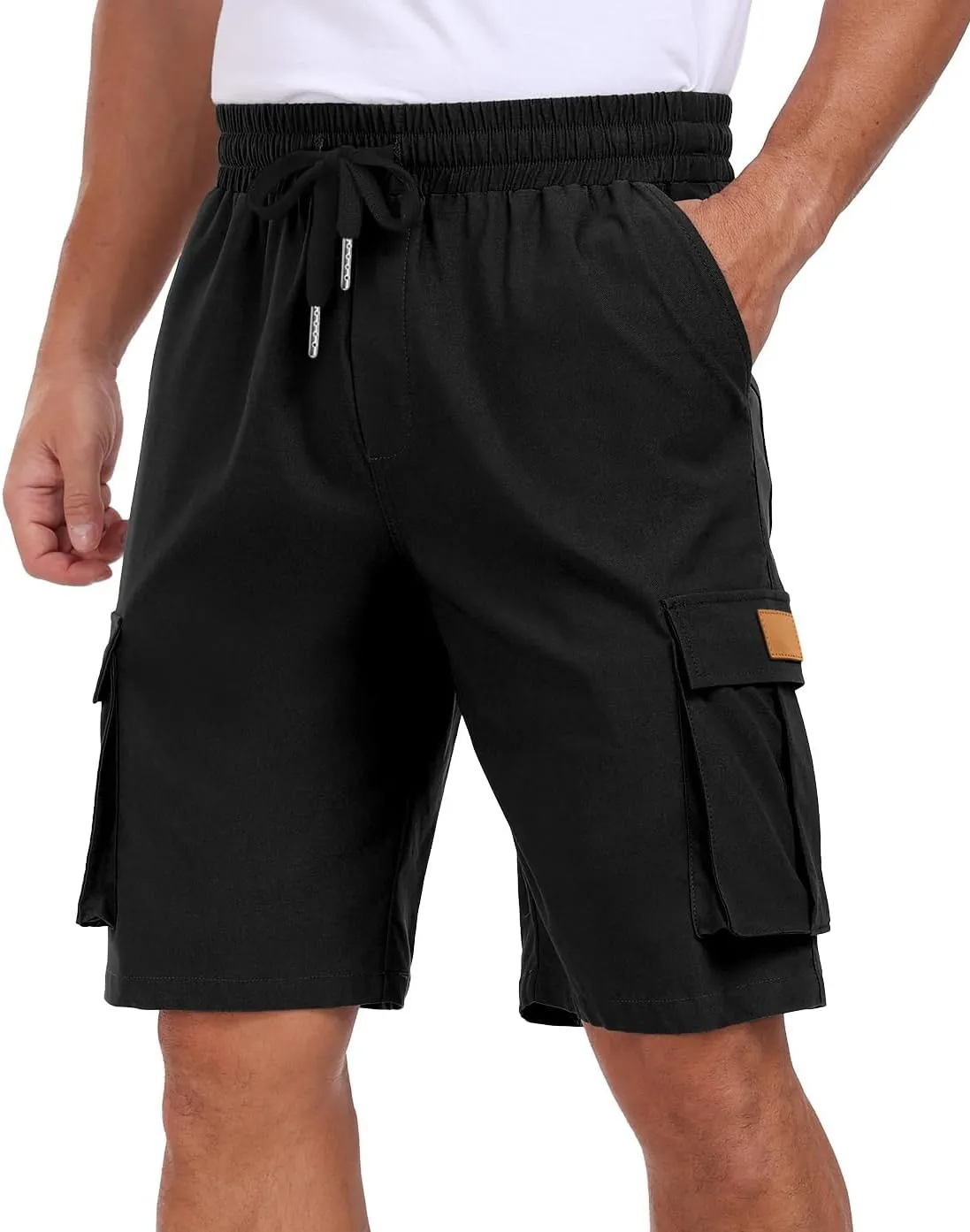 Sailwind Men's Casual Cargo Shorts Classic Drawstring Elastic Waist Summer Stretch Short with 6 Pockets