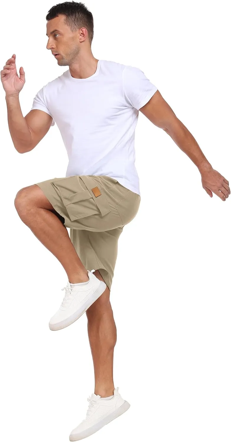 Sailwind Men's Casual Cargo Shorts Classic Drawstring Elastic Waist Summer Stretch Short with 6 Pockets