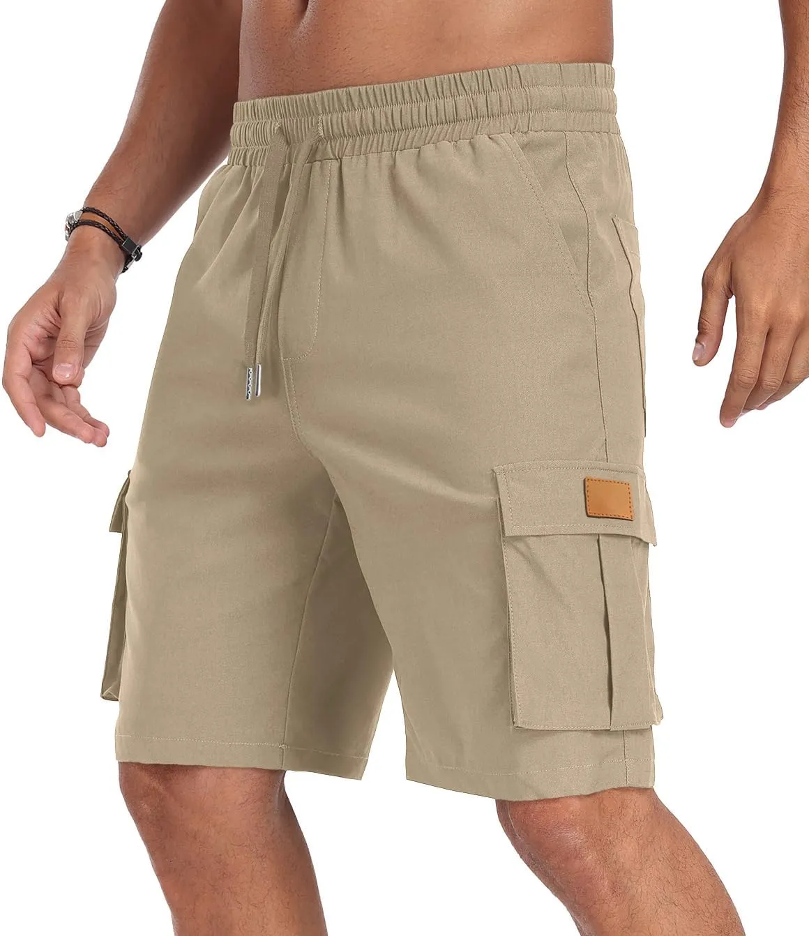 Sailwind Men's Casual Cargo Shorts Classic Drawstring Elastic Waist Summer Stretch Short with 6 Pockets