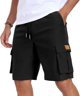 Sailwind Men's Casual Cargo Shorts Classic Drawstring Elastic Waist Summer Stretch Short with 6 Pockets