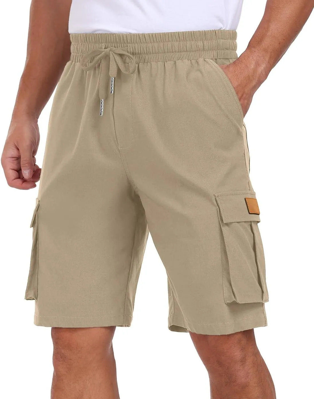 Sailwind Men's Casual Cargo Shorts Classic Drawstring Elastic Waist Summer Stretch Short with 6 Pockets