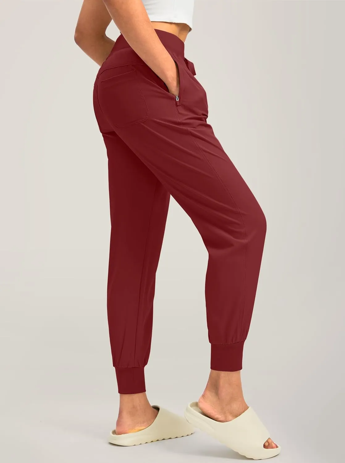 Soothfeel Women's Joggers with Zipper Pockets Lightweight Running Gym Travel Casual Workout Athletic Joggers Pants for Women