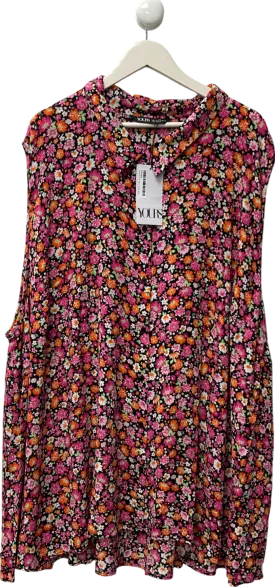Yours Multicoloured Curve Pink Floral Print Sleeveless Blouse UK 38/40